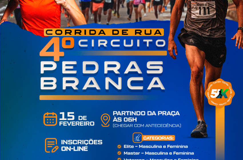  Prefeitura anuncia Corrida de Rua – 4º Circuito Pedras Branca em comemoração aos 34 anos de Governador Jorge Teixeira
